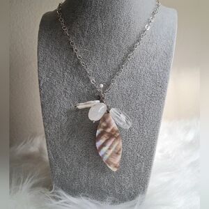 J.Jill Abalony Like Piece And Glass Beads